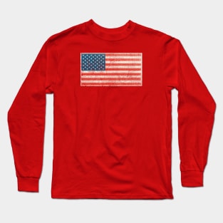 Weathered Flag USA Long Sleeve T-Shirt